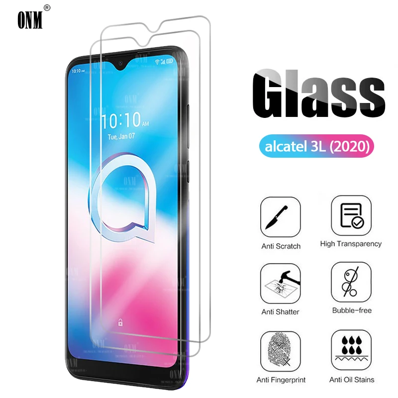2 шт Alcatel 3L 2020 закаленное стекло для Защита экрана Защитная стеклянная пленка |