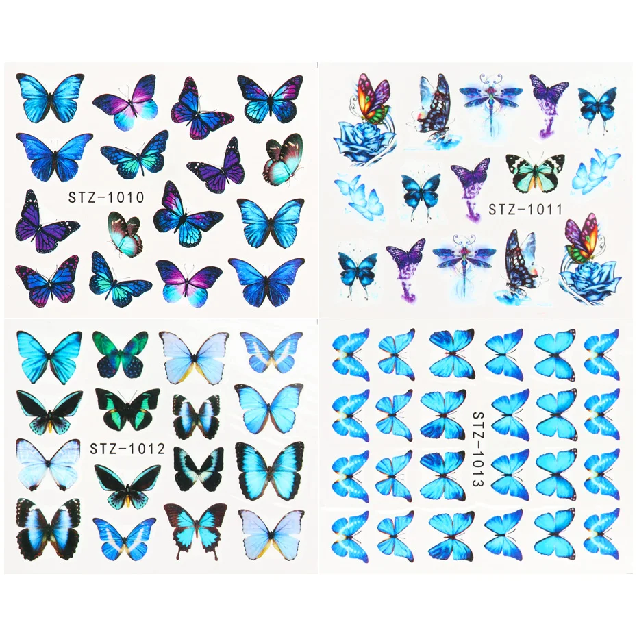 Hadaa7918d6d54a3c8038b51826711112C Beauty-Health 4pcs/Set Nail Butterfly Stickers