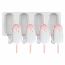 Горячая Распродажа, форма для мороженого, Нетоксичная силиконовая для мороженого на палочке, форма для Фруктового мороженого, инструменты для изготовления дома, 10 шт., деревянный стержень