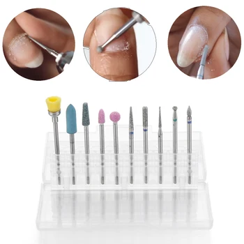 

10pcs Grinding Head Manicure Pedicure Cuticle Clean Tool Nail Drill Bit Tungsten Steel Beauty Diamond Burr Nail File Cutter