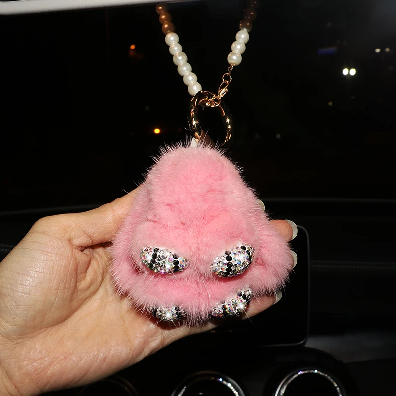 Cute Rabbit Car Hanging Ornament Diamond Car Hanging Ornament Retro Style Car Hanging Ornament
