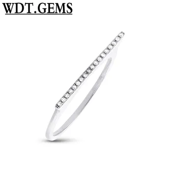 

Womens 0.05 CT 10K Yellow Gold Flat Diamond Bar Statement Ring Thin Dainty Band