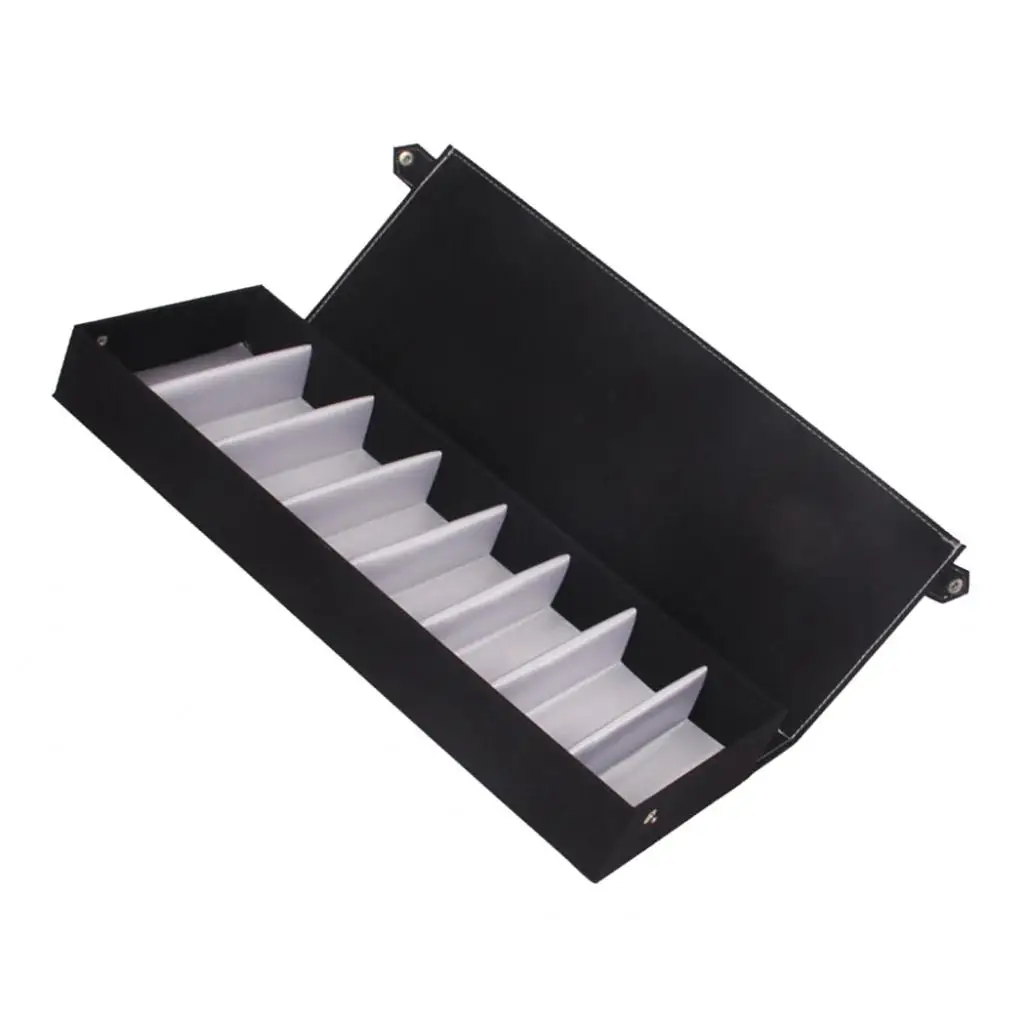 8 Slots Novelty Sunglass Organizer Leather Eyeglasses Collector Eyewear Display Case Storage Box, 48 x 14 x 6cm