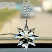 Автомобильный шкентель стиля Прозрачный кристалл зеркало заднего вида украшение Снежинка висячая отделка рождественские подарки авто аксессуары