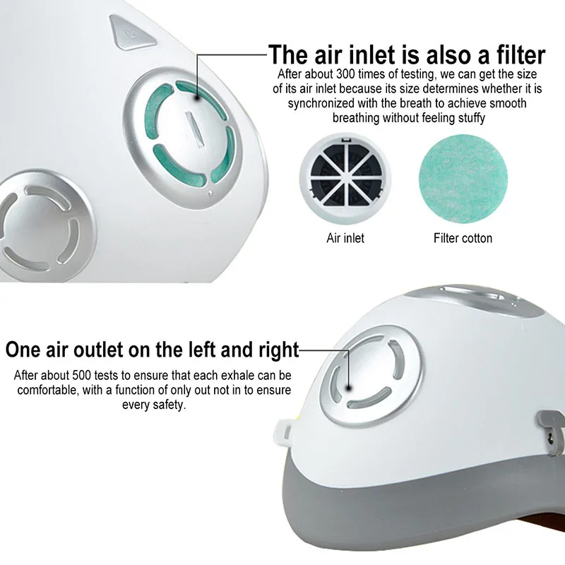 new Electric Anti-Fog Face Mask Air Purification Respirator Automatic Fresh Air Mouth Masks Saliva protection mask