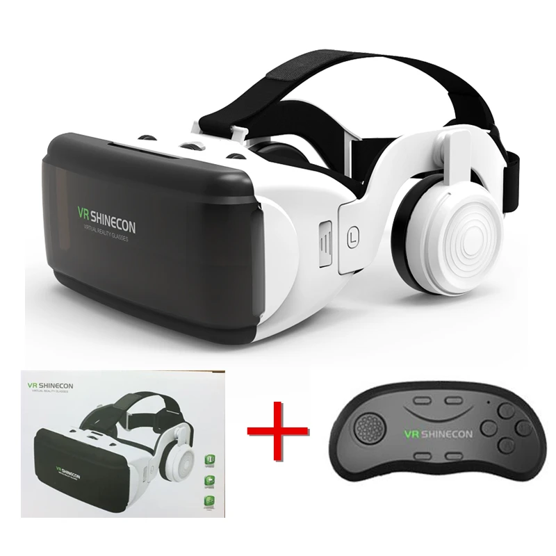 Черный VR очки Shinecon G06E Pro Виртуальная реальность 3D VR очки Google Cardboard гарнитура виртуальные очки для смартфонов ios Android - Цвет: Черный