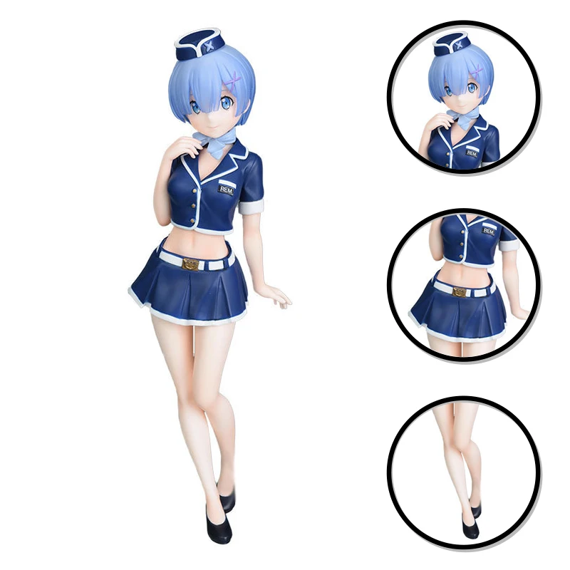 17ซม.Re ชีวิตในโลกที่แตกต่างกันจาก Zero Rem สีฟ้า Flight Attendant ชุด
