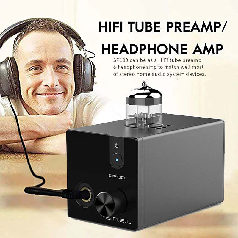 SMSL SP100 трубчатый усилитель для наушников 6N3 мощный Hi End стерео аудио HiFi выходной