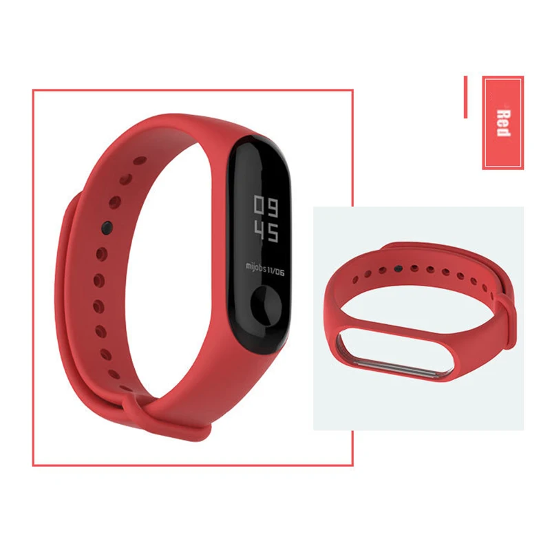 Qevila New Fashion Bracelet Mi Band 4 Accessory Multicolor Silicone Sport Waterproof Mi Band 3 4 Accessories Pulsera Correa Mi 3 4 Replacement Women Men Bracelet Mi Band 4 (29)