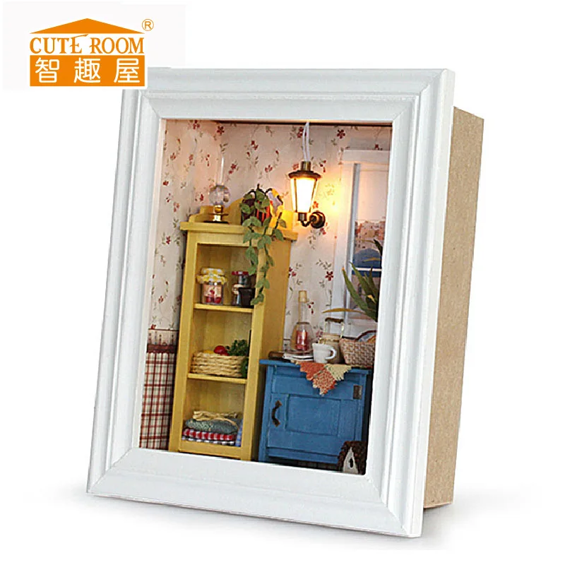 

DIY Wooden Frame Room Box Model Building Handmade Doll House with Furnitures Kits Creative Miniature Landscape Dollhouse