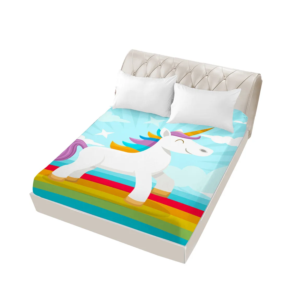 3D Cartoon Unicorn Fitted Sheets