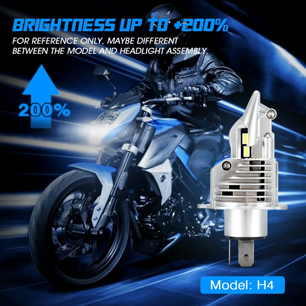 Novsight H4 Led Motorcycle Headlight Bulb 6000lm 35w Hi/lo Conversion