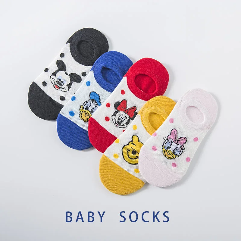 

5 Pairs Baby Girls Socks Cartoon Mickey Mouse Summer Thin Breathable Superman Spiderman Batman Kids Boys Cotton Socks 2-10 Years
