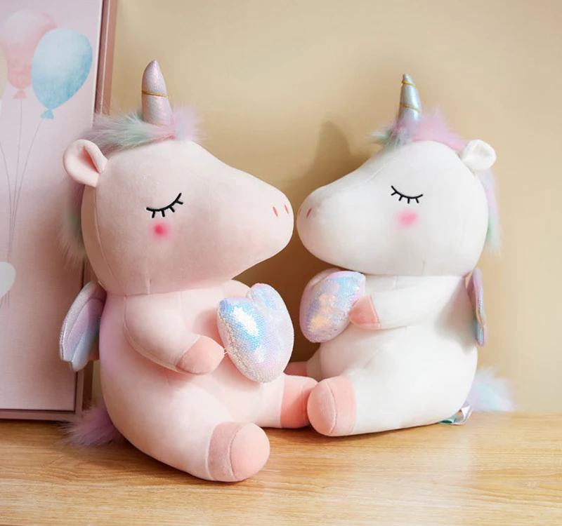 35 см милый ангел плюшевая игрушка Единорог Мягкие Kawaii Плюшевые игрушечные единороги для детей креативный подарок на день рождения для влюбленных девочек
