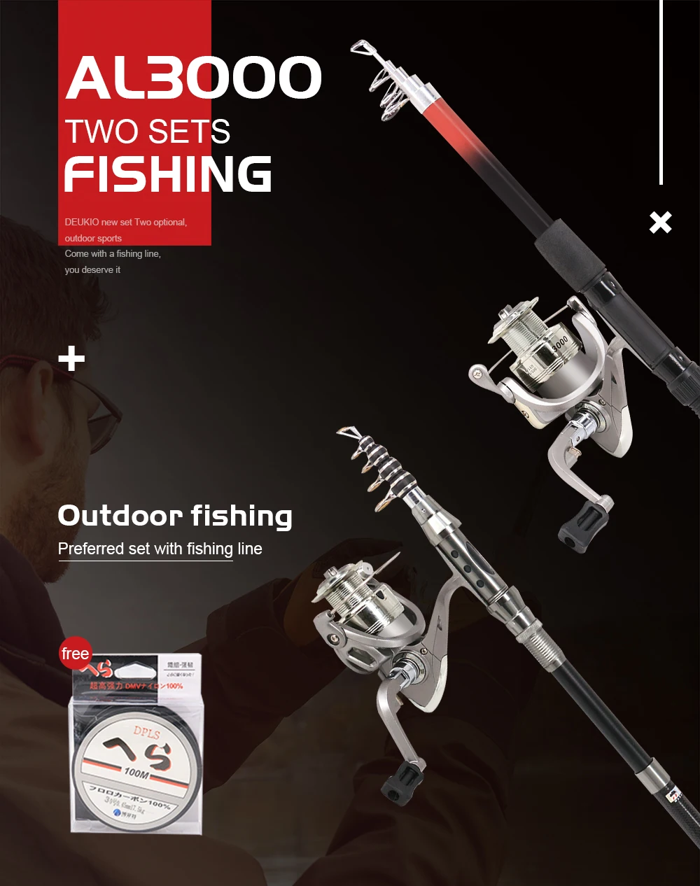 Engrenagem de Pesca Vara de Pesca ao ar Linha de Pesca Conjunto Grande Objeto Jogando Pólo Mão Duro Ajuste Livre Suprimentos Entrega 1 Cheap Varas de pescar