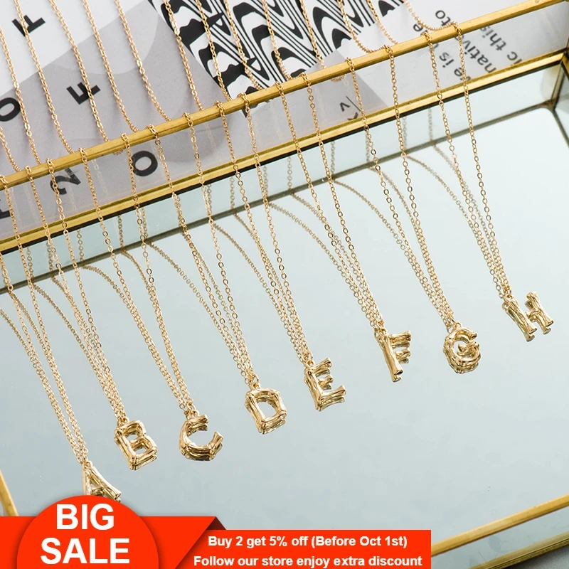 

Fever&Free Collier Femme Jewelry Trend Nameplate Necklace Alphabet A-Z Letter Necklace & Pendant Simple Unique Initial Necklaces