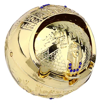 

1Pc Ashtray with Lid Exquisite Creative Windproof Ash Tray Cigarette Butt Container Egypt Style Ashtray for Hotel Cafe Bar