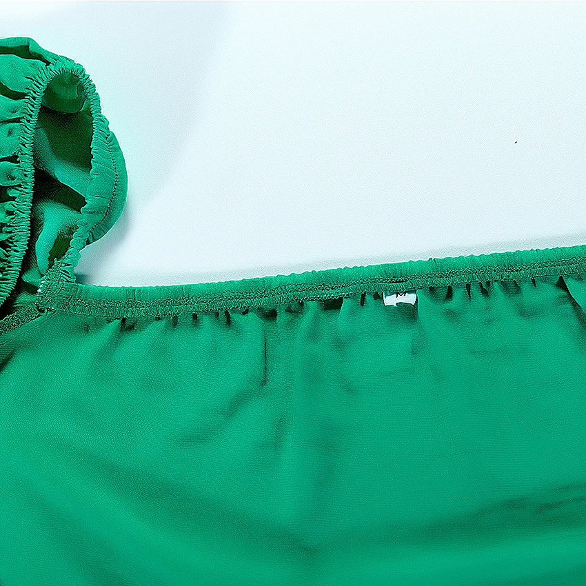 Осенняя блуза и топы, уличная одежда, короткий топ с квадратным воротником, зеленая рубашка с длинным рукавом-фонариком, повседневные женские топы