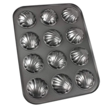 

12 Cup Muffin Tray Set, 1 Piece Baking Utensil Non-Stick Cupcake Baking Mold Carbon Steel Pancake Pan