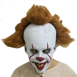 Stephen King's It Pennywise полная латексная маска для лица Хэллоуин пугающая Маска Клоун для косплея вечерние маски реквизит