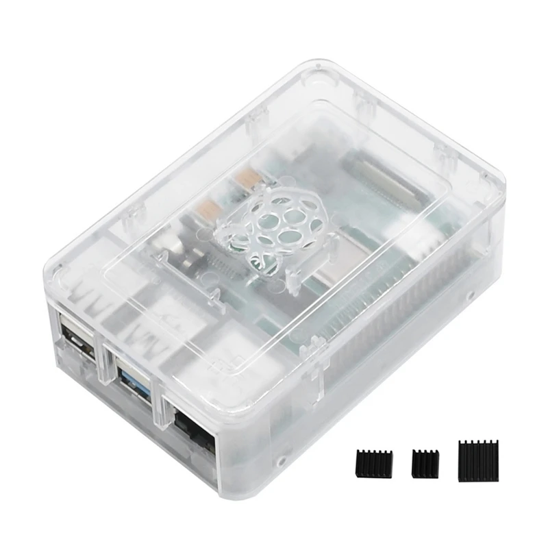 Для Raspberry Pi 4 Модель B 4G ram ABS чехол с черными радиаторами Поддержка 2,4/5,0 ГГц wifi Bluetooth 5,0 для RPI 4 DIY Kit