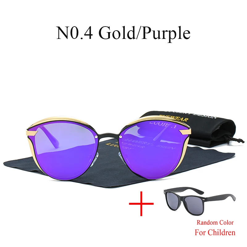 N0.4 Gold Purple Роскошные брендовые поляризованные солнцезащитные очки Cateye, женские винтажные дизайнерские солнцезащитные очки кошачий глаз, женские солнцезащитные очки, очки для женщин - Цвет линз: N0.4 Gold Purple