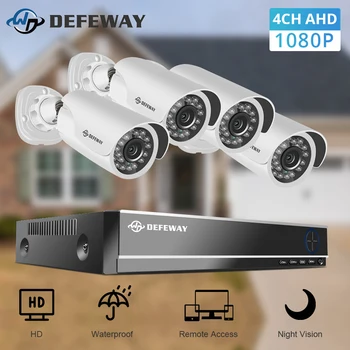 

DEFEWAY 8CH 1080P Video Surveillance DVR Kit 2MP HD CCTV Camera System 2000TVL Outdoor Weatherproof 4PCS Security Bullet Cameras