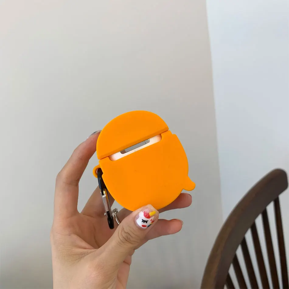 Для AirPods защитный чехол 3D Красивый Веселый мультяшный грустное яйцо Гудетама Чехлы для Airpods 1 2 протектор для наушников Мягкая Силиконовая обложка чехол