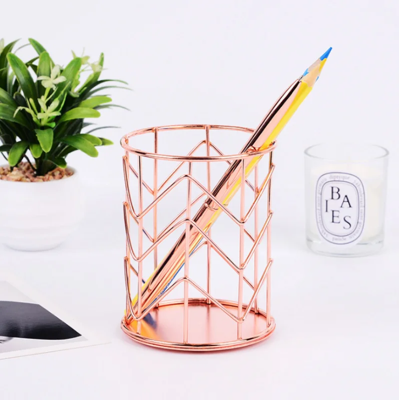 2 Colors Makeup Storage Box Cylindrical Case Storage Lipstick Brush Pen Holder Organizer Iron