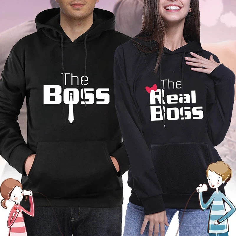 The Boss Real толстовки для пар женщин и мужчин свитшот с надписью влюбленных пары худи