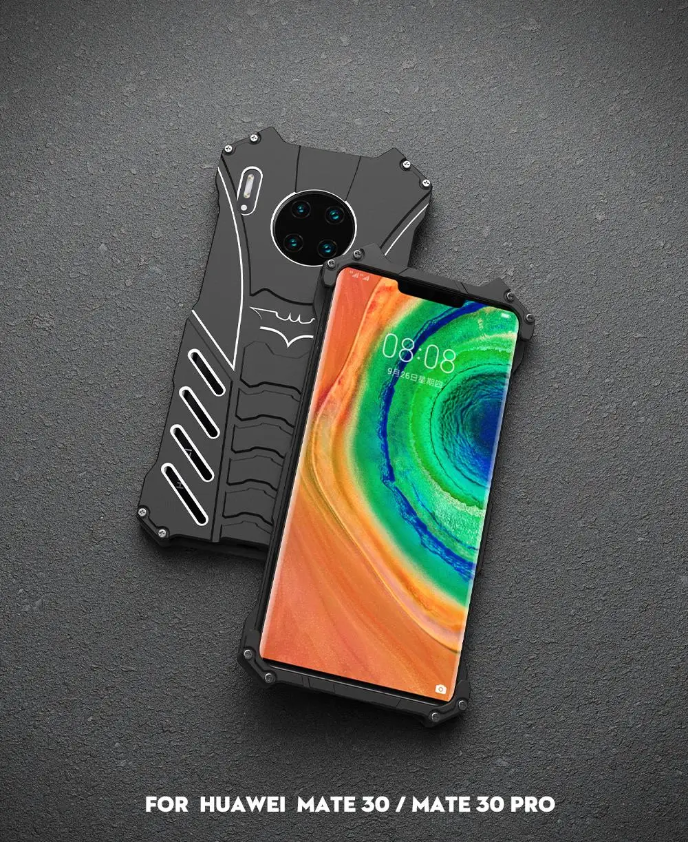 Роскошный ударопрочный чехол с Бэтменом и подставкой для huawei mate 30 Pro, алюминиевый защитный чехол-бампер с металлической задней крышкой