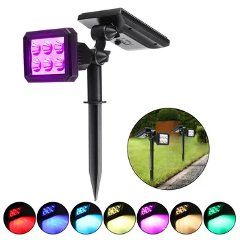 

LED Outdoor Solar Lights Waterproof Color Changing Spot Lights for Garden Landscape Dark Sensing Auto On/Off Solar Up Lights