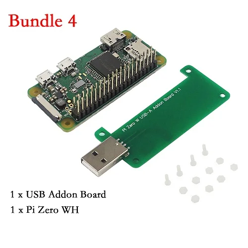 Комплект 4 Raspberry Pi Zero USB-A аддон плата V1.1 Pi0 Badusb разъем для Raspberry Pi Zero V1.3 для Zero W для Zero WH - Комплект: Комплект 4