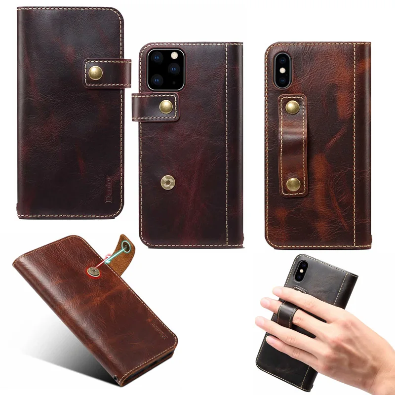 Handmade Genuine Leather Case For iPhone 12 13 11 PRO MAX X XS XR 7 8 Flip Wallet Cover for Samsung S20 Plus Note 20 Ultra S10 | Мобильные