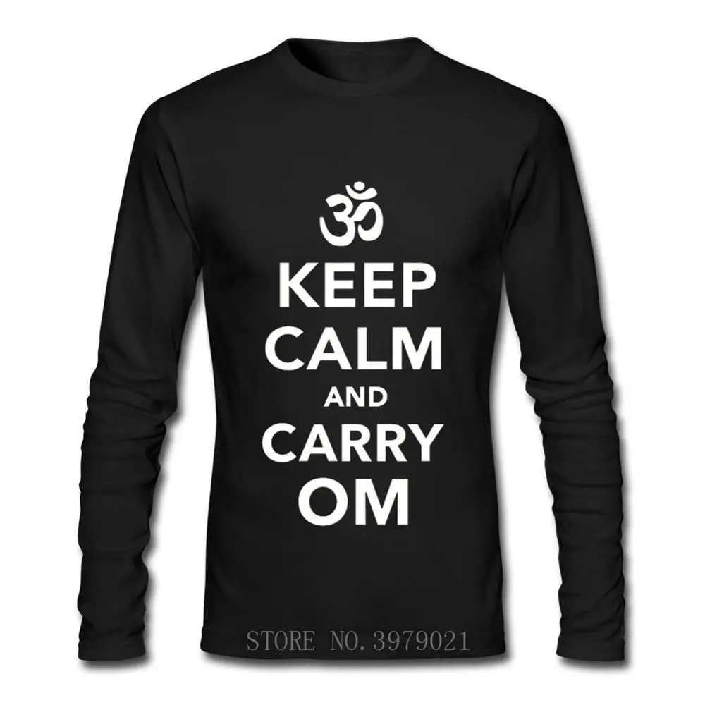 Keep calm and carry футболка om индуистский Йога Медитации крутые повседневные гордость