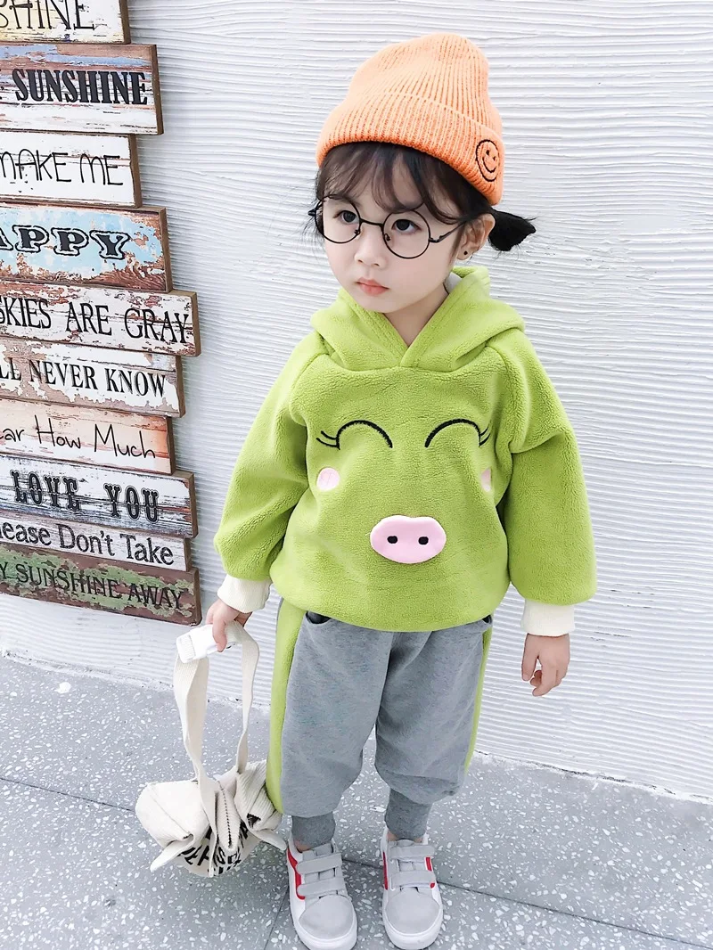 Baby Girls' Sets Winter Long-sleeved Coat and Pants