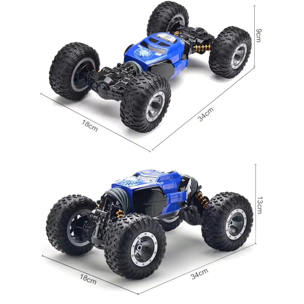 Автомобиль с дистанционным управлением 2,4 GHz 4WD перезаряжаемый двухсторонний трюк скалолазание автомобиль грузовик внедорожный автомобиль игрушка с светильник музыка