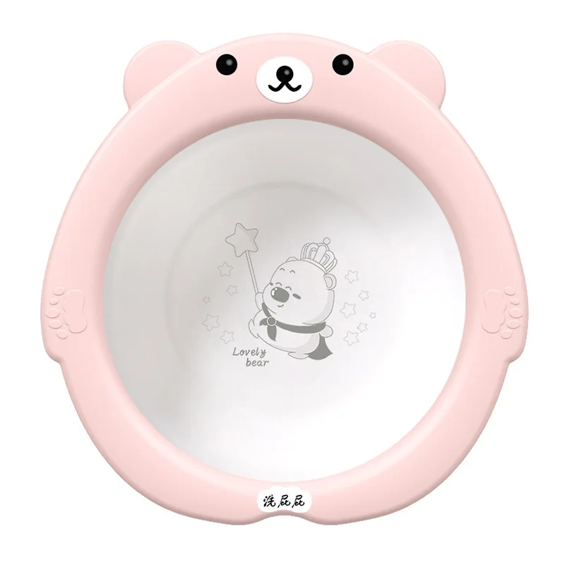 pink 1 Детская складная раковина для умывальника bebe, пластиковые горшки для новорожденных, удобные дорожные милые детские маленькие горшки для мытья лица, для ног - Цвет: pink 1