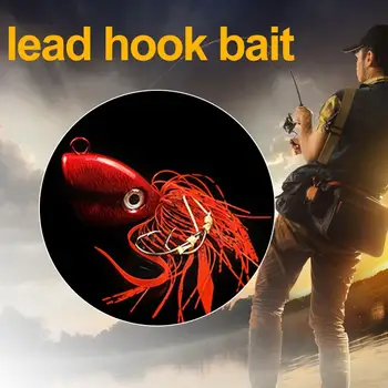 

Fishing Lead Decoy Lure Fishing Bait Lead Fish Head Portable Practical Red