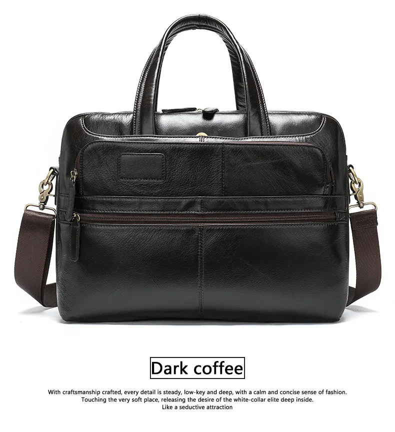 Genuine Leather Briefcase Men Large Capacity Bag For Man Laptop Bag Messenger Bags Male Crossbody Bag Shoulder Mens Leather Bag