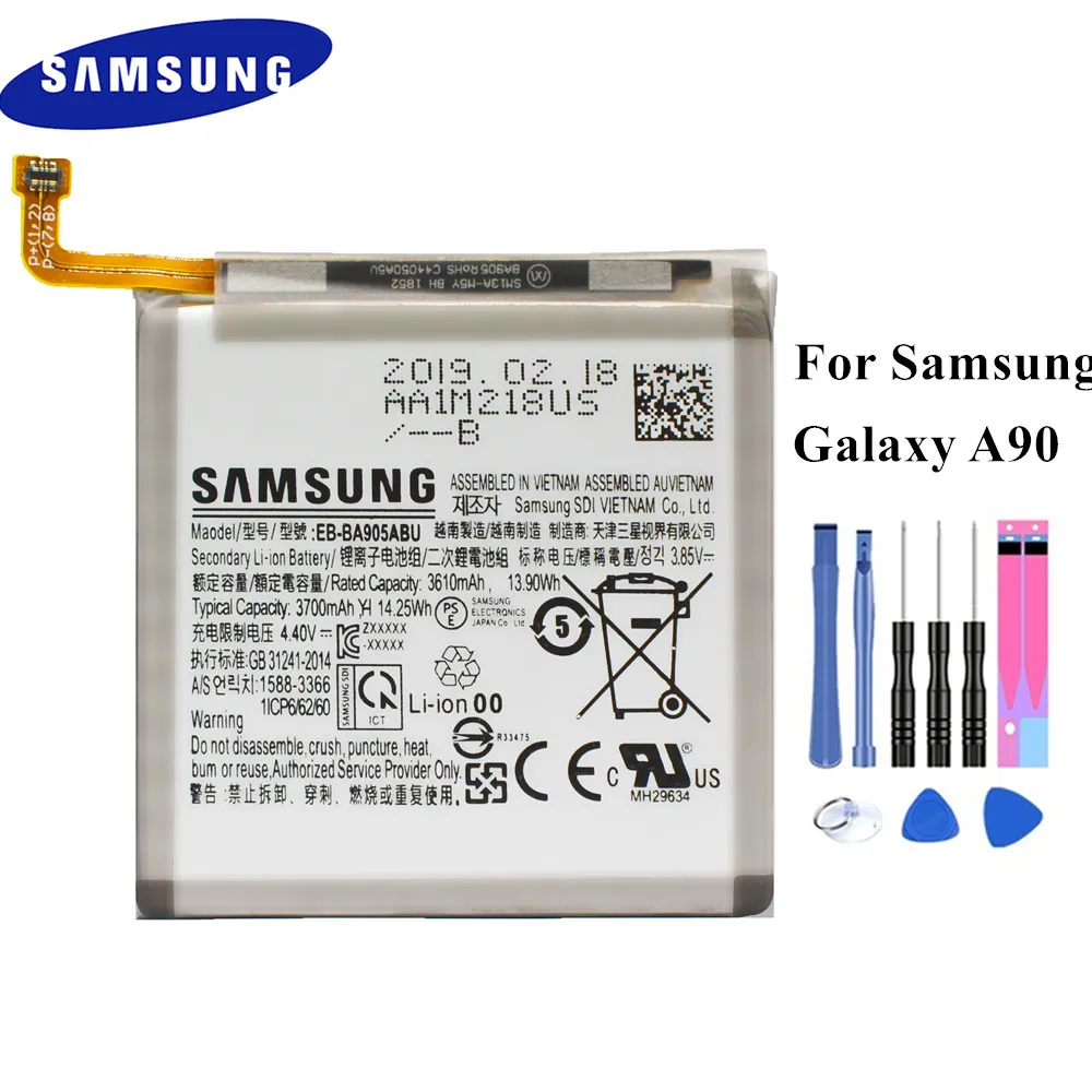 Аккумулятор EB-BA905ABU для samsung Galaxy A90 SM-A905F 3610/3700 мАч реальная емкость батареи с набором инструментов