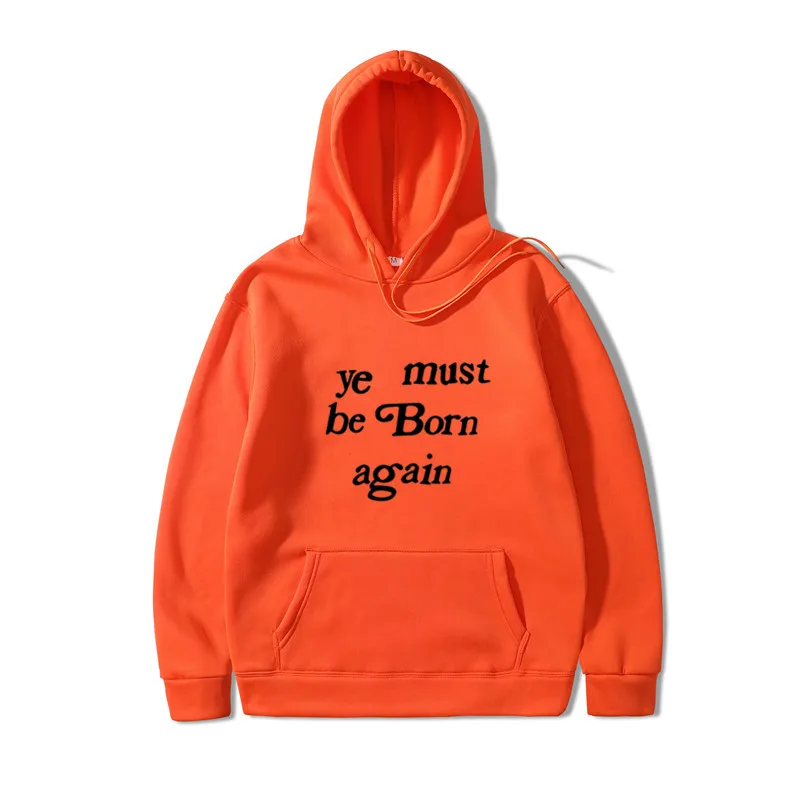kanye West толстовки для мужчин и женщин YE MUST BE BORN снова капюшон с буквенным принтом Kanye West Толстовка уличная Джастин пуловер с капюшоном