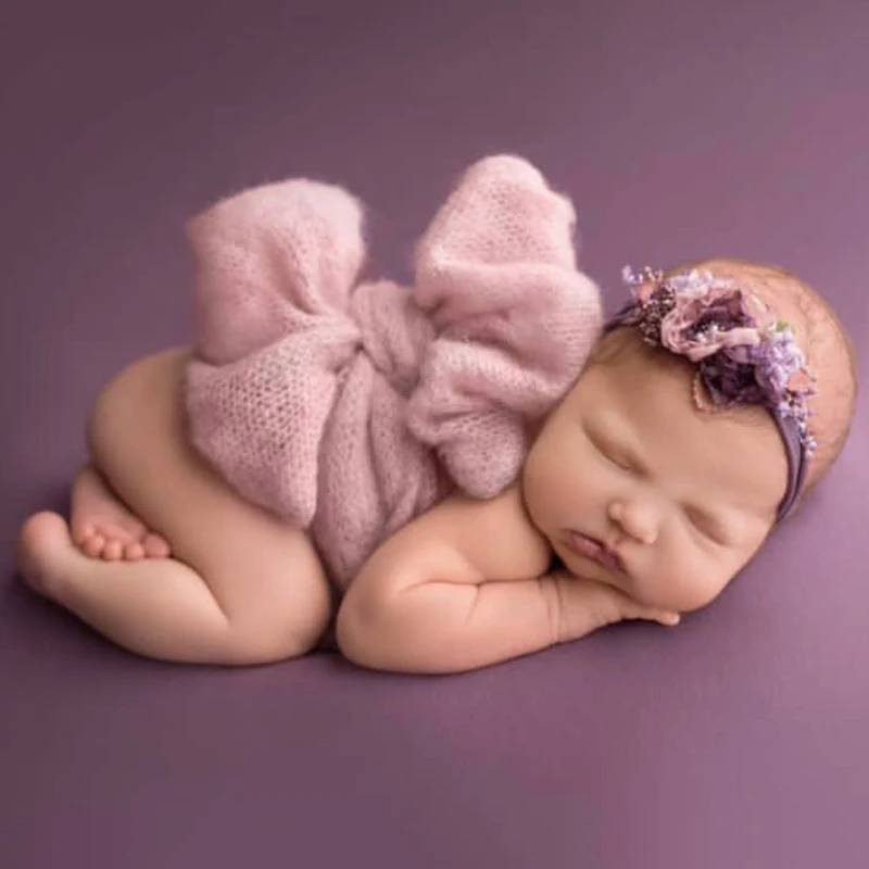 17 color Newborn Photography Props Baby Wraps Photo Shooting Accessories Photograph Studio Blanket Backdrop Mohair Elastic