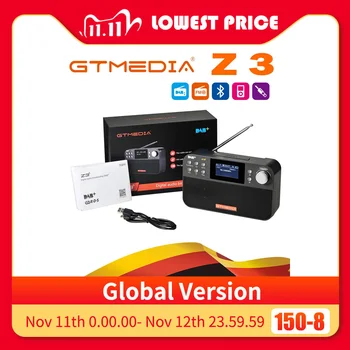

GTMEDIA Z3B Portable Radio FM DAB stereo/ RDS Multi Band Radio Speaker with LCD Display Alarm Clock Support Micro SD TF Card