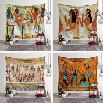 

Yellow ancient Egypt characteristic cultural tapestry wall hanging printed tapestry wall cloth home decoration retro tapestry