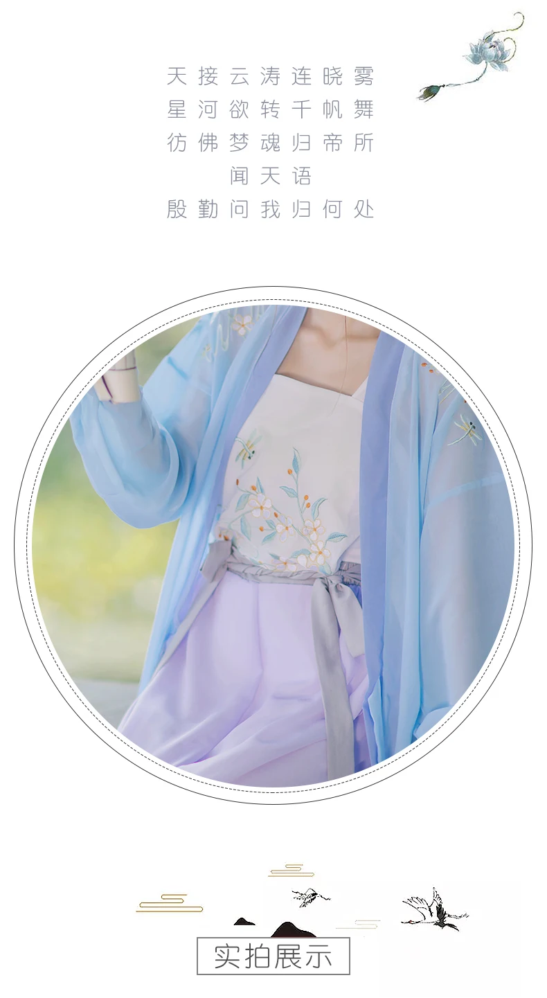 Hanfu, Женский дворцовый Древний китайский костюм, вышивка, фея, девушка, Цин, Тан, костюм, народная танцевальная одежда, слинг+ штаны+ куртка, DL4974