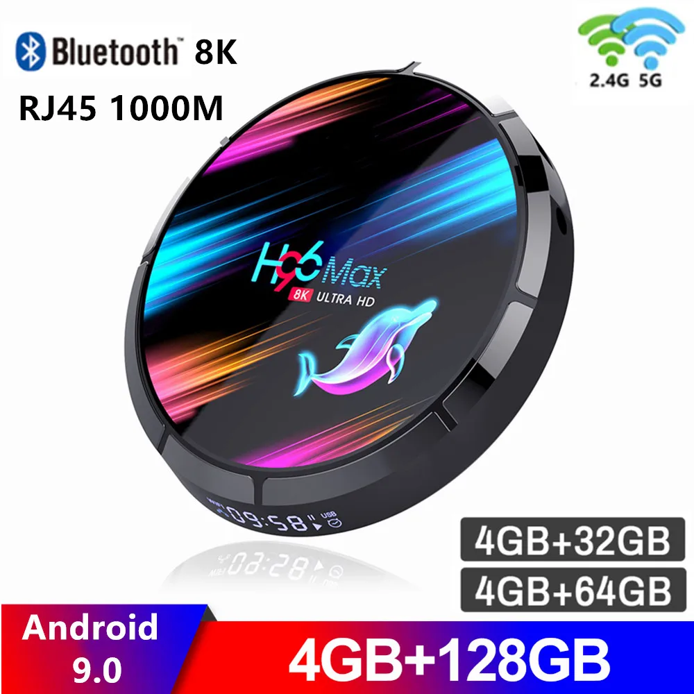 2021 Amlogic S905X3 Android 9.0 TV Box 8K Ultra HD 3D Video Media Player 4GB RAM 128GB ROM WiFi 1000M Smart TVBOX Support BT4.0