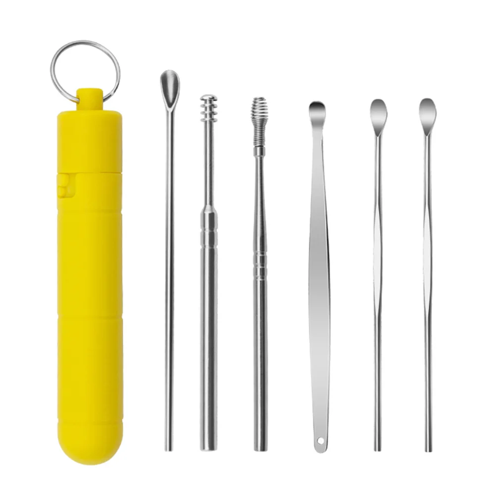 6PCS Ear Cleaner Wax Removal Tool Earpick Sticks Earwax Remover Curette Ear Pick Cleaning Ear Cleanser Spoon Health Care Earpick
