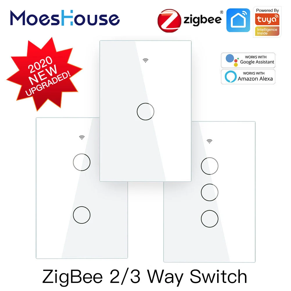 ZigBee Wall Touch Smart Light Switch With Neutral/No Neutral ,No