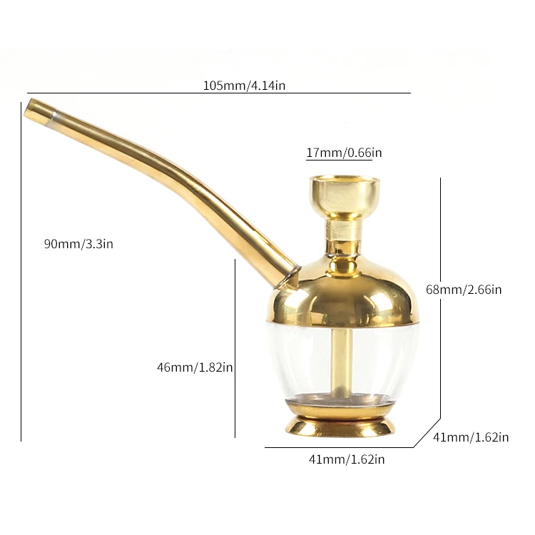 Новая 1 шт. мини трубка для курения кальяна металлическая воды латунная табака